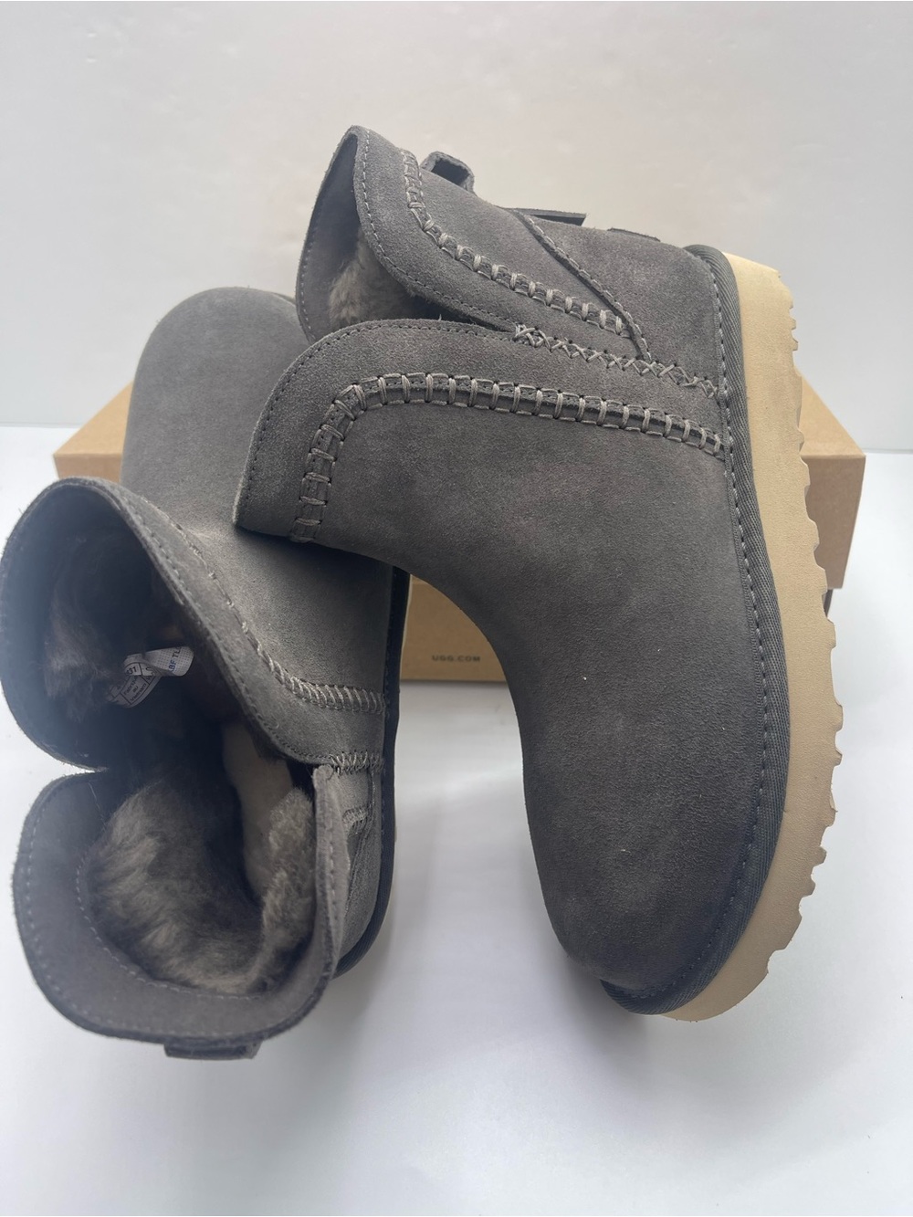 UGG Women’s Classic Mini Elaria Boots W1178831 MLSS Suede Sheepskin Booties - Picture 9 of 16